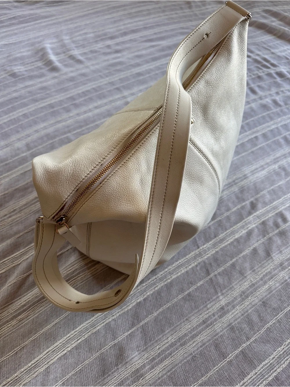 KATE SPADE NY Bone Pebbled Leather Vintage Y2K Hobo Bag Shoulder Purse